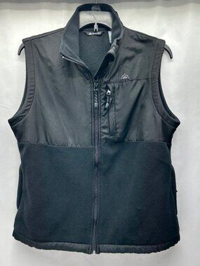 Snozu Women's Black Fleece-Lined Outdoor Vest Size Large With Full-Zip Front & C